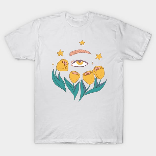 Stargazing on a flowerfield T-Shirt by Nucifen